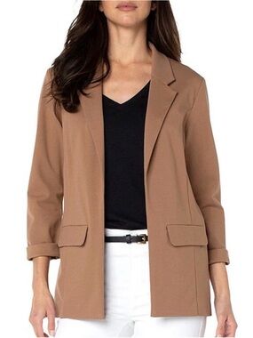Liverpool Camel Open-Front Blazer